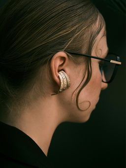 Серьги металл Трио объёмные, цвет золото - Qf фото 6