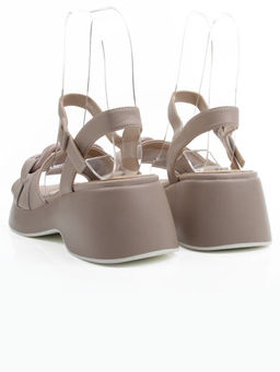 08-XL693-3 GRAY/BEIGE Босоножки женские (натуральная кожа)