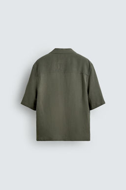 CAMISA KIMONO VISCOSA - LINO / Gris topo - Zara фото 7
