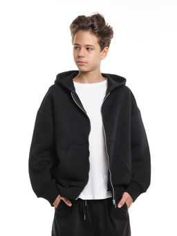 Зипка толстовка для мальчика с шевроном 22-0430 черный