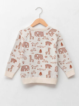 Bisiklet Yaka Uzun Kollu Bask?l? Erkek Bebek Triko Kazak - Waikiki фото 2