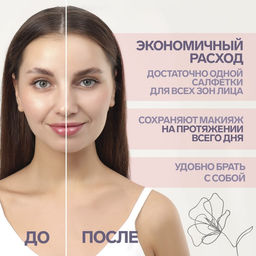 Цена за 2 шт. Матирующие салфетки «Девушка в шляпе», 100 шт