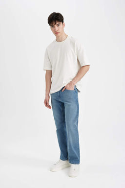 Джинсовые брюки Sergio Regular Fit Normal Mold с нормальной талией и зауженными штанинами - Defacto фото 2