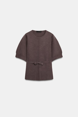 KNIT SWEATER WITH BALLOON SLEEVES - Zara фото 5