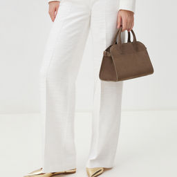 Женская сумка с ручками CALZETTI ASHLEY MINI Артикул 4250255, серо-коричневый  фото 2