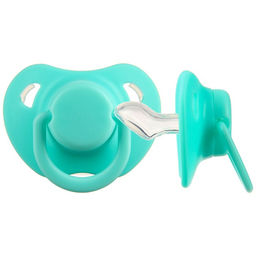 Пустышка классическая, с колпачком и держателем, в контейнере, от 0 мес., цвет бирюзовый