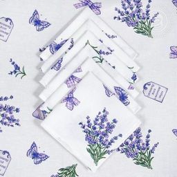 Столовый набор Сиреневая дымка:скатерть 150*250 см.+12 салф. рогожка - Лен поволжья фото 3