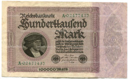 Банкнота 100000 марок 1923 года Германия