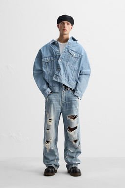 YOGUN SOLUK EFEKTLI DISTRESSED JEAN