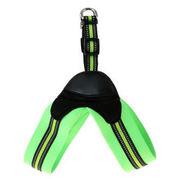 Шлейка супермягкая со светоотражающей прошивкой, обхват 62-69 см, зеленая - Пижон фото 2