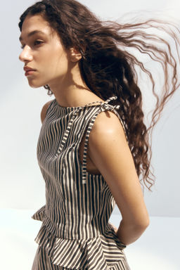 Top en mezcla de lino con peplum - H&m фото 2
