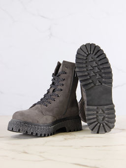 Ботинки 327.22511gr.Серый замок замша/Шерсть