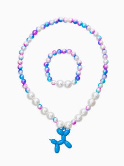 Набор детский «Выбражулька. Собака», 2 предмета: бусы, браслет, бело-голубой