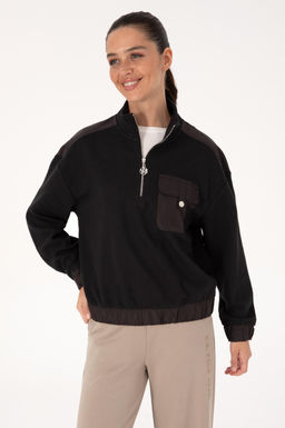 Kad_n Siyah Sweatshirt