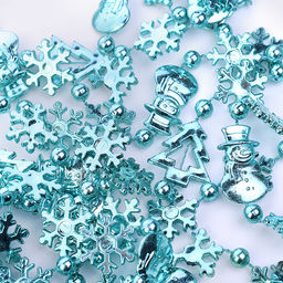 Новогоднее украшение "Бусы кристаллики" синие, 4,8м, в банке