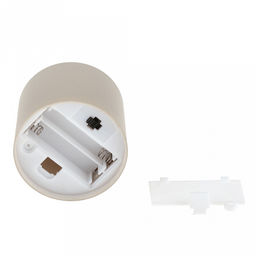 Свеча интерьерная, светодиодная на батарейках д6см h5(7,5)см, свет теплый, с мерцанием, матовый пластик, цвет бежевый, питание от 2-х батареек ААА (в комплект не входят) (Китай)