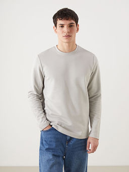 Bisiklet Yaka Uzun Kollu Erkek Sweatshirt