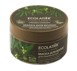 Ecolatier Organic Farm GREEN Маска д/объема волос Укрепл.Текстурир."CANNABIS Oil" 250мл банка