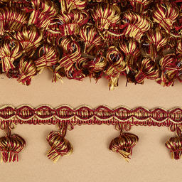 Бахрома для штор арт.6152-0333 шир.43мм цв.6399 винный+золото уп.10м