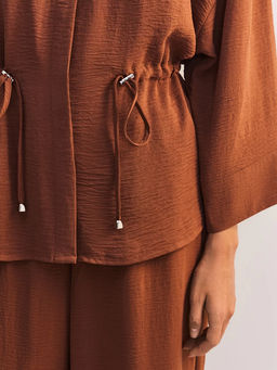 Блуза свободного кроя с кулиской / Zarina  фото 4