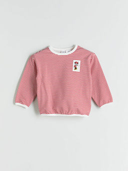 Bisiklet Yaka Minnie Mouse Bask?l? K?z Bebek Sweatshirt ve Tayt 2li