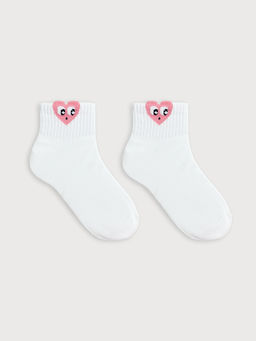 Цена за 5 пар! Носки детские белые с объемным рисунком в виде сердца - Mark formelle фото 3