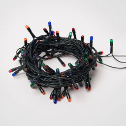 UDL-S0500-100/DGA MULTI IP20 MINI Гирлянда с контроллером, 5м. 100 миниламп накаливания. Разноцветный свет. Провод зеленый. TM Uniel.