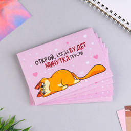 Набор конвертов Открой, когда..., котэ, 5 шт, 13 х 9 см