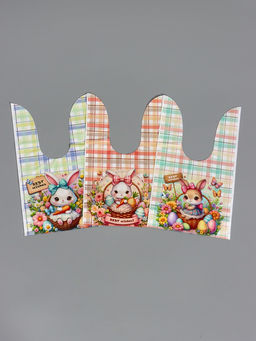 Цена за 50 шт. Пакет полиэтиленовый подарочный с ушками Зайчик и корзина, 13?231 см