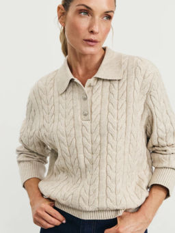 Джемпер с узором и воротником-поло / Zarina