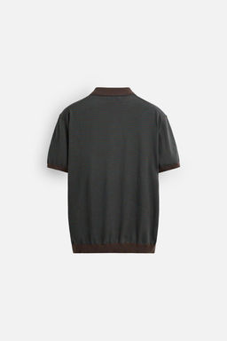 STRIPED JACQUARD KNIT POLO SHIRT - Zara фото 8