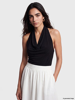 Halter Yaka B?zg?l? Bluz