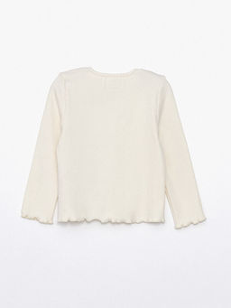 Bisiklet Yaka Uzun Kollu Bask?l? Bask?l? K?z Bebek Bluz ve ?ort Etek 2li Tak?m - Waikiki фото 3