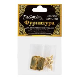 Mr. Carving MMG-026 фурнитура для шкатулок петля 1.8 x 1.6 см 5 х 2 шт. №01 золото  фото 3