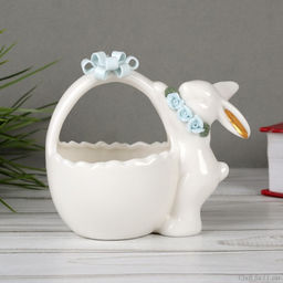 Фигурка Кролик с цветами / 19083-2BL /уп 36/Пасха