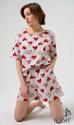 Пижама Валентинки бежевая Цвет:как на фото - Rash фото 3