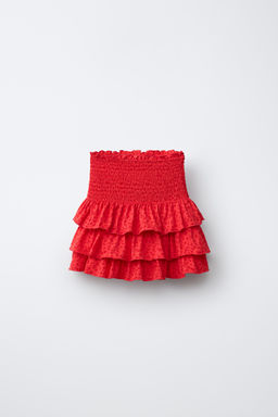 FALDA BERMUDA FLORES / Rojo