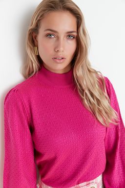 Siyah Dik Yaka Triko Kazak TWOAW21KZ0817 - Trendyolmilla фото 9