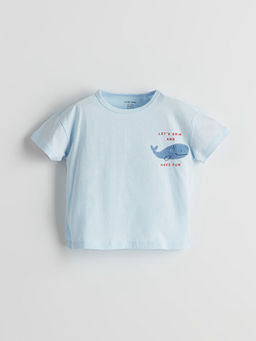 Bisiklet Yaka Bask?l? Erkek Bebek Ti??rt