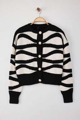 Siyah Oversize/Genis Kal?p Renk Bloklu Triko H?rka TWOAW26HI00164 - Trendyolmilla фото 5