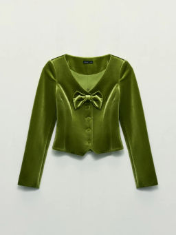 Приталенный жакет с бантом / Zarina