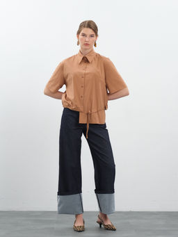 Темно-синие брюки из денима virele