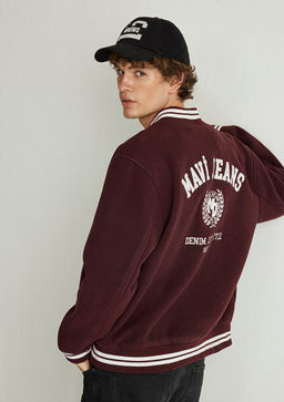 M Bask?l? Bordo Bomber Ceket - Mavi фото 6