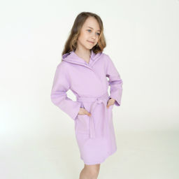 Халат детский вафельный лиловый 914 (134, 68)