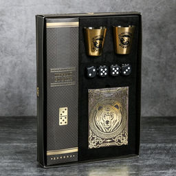 Подарочный набор мужской За настоящих мужиков: карты, домино, стопки 2 шт. ? 30 мл, кости игральные 4 шт. - Сима-ленд фото 5