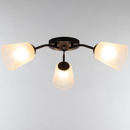 Люстра на потолок BayerLux «Онлайн», 3×15 Вт, Е27, черный/прозрачный