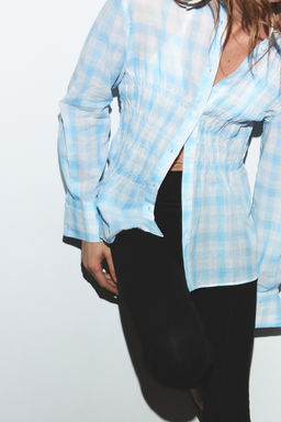 CHECK SHIRT WITH ELASTIC TRIMS - Zara фото 4
