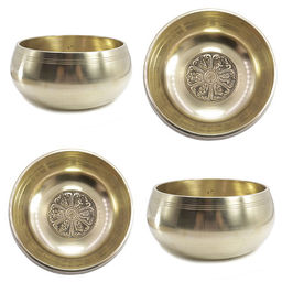 Чаша поющая Gold с барельефом 7металлов 601г-800г Для восстановления ауры d-11cм h-6см ХРУПКОЕ