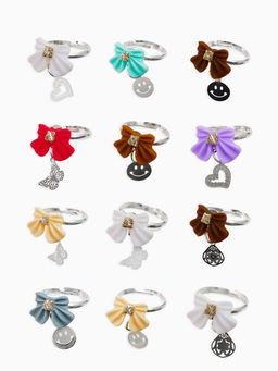 Цена за 36 шт. Кольцо «Выбражулька. Бант», с подвеской, МИКС, безразмерное