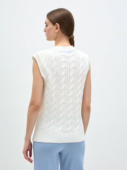 Conso/KV 240707 - milk/blue Жилет женский  фото 4